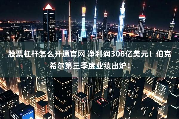 股票杠杆怎么开通官网 净利润308亿美元！伯克希尔第三季度业绩出炉！