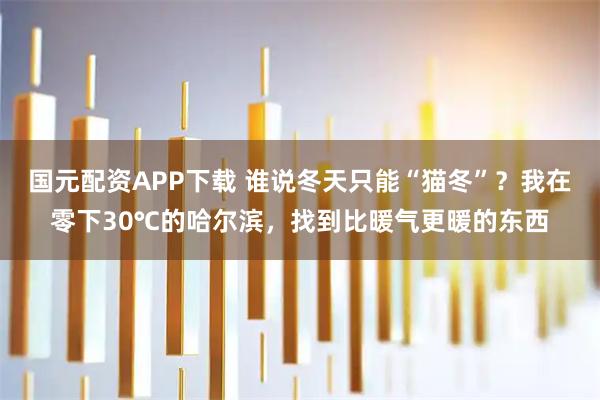 国元配资APP下载 谁说冬天只能“猫冬”？我在零下30℃的哈尔滨，找到比暖气更暖的东西
